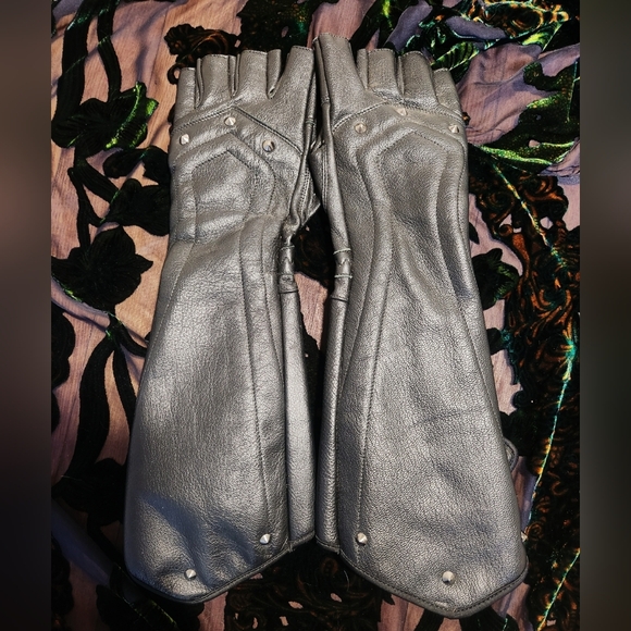 Verillas Leather Razorpine Gauntlets Fingerless Gloves XXL - Picture 3 of 6